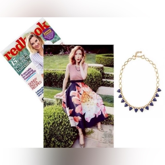 Stella & Dot Gold Necklace with Deep Blue Accents - Picture 3 of 4